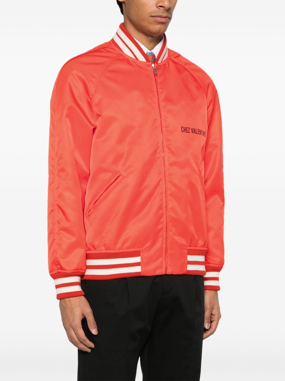 Chez Valentino-print bomber jacket - 3