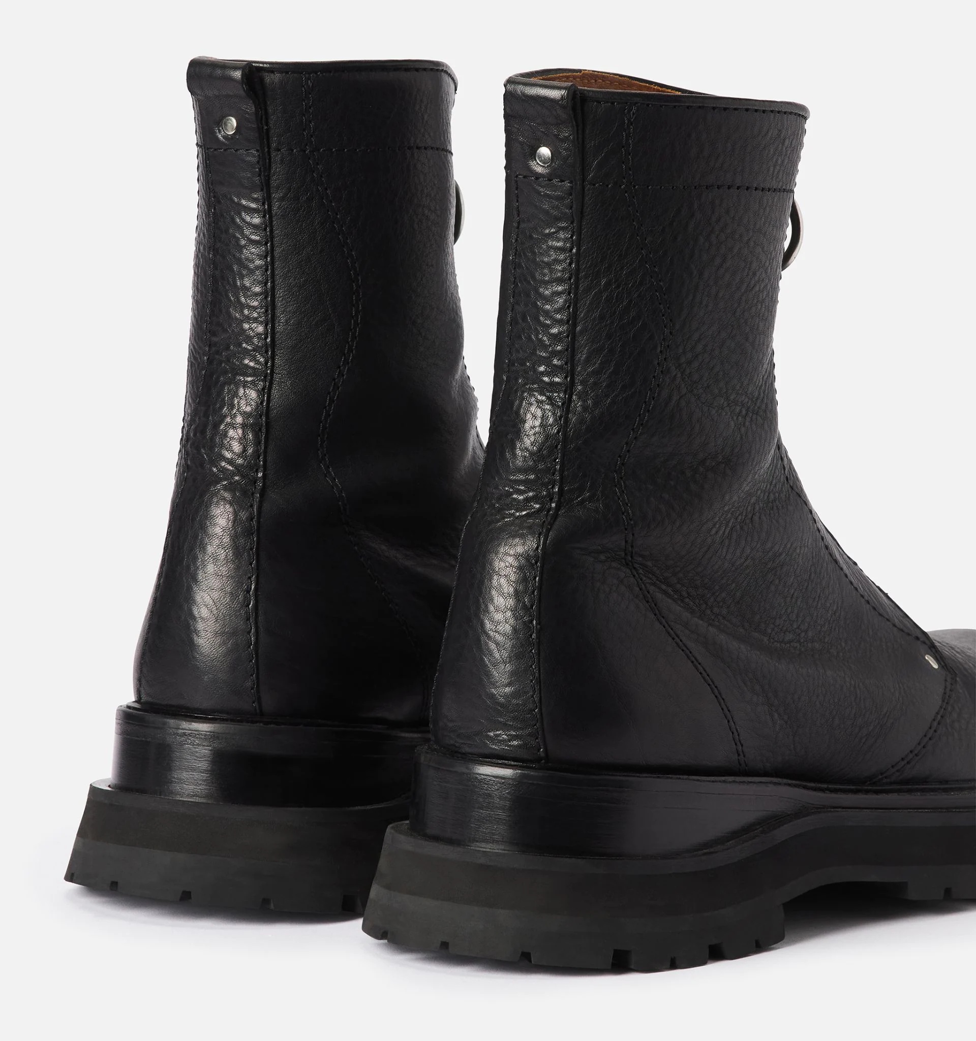 Zipped Boots With Notched Sole - 6