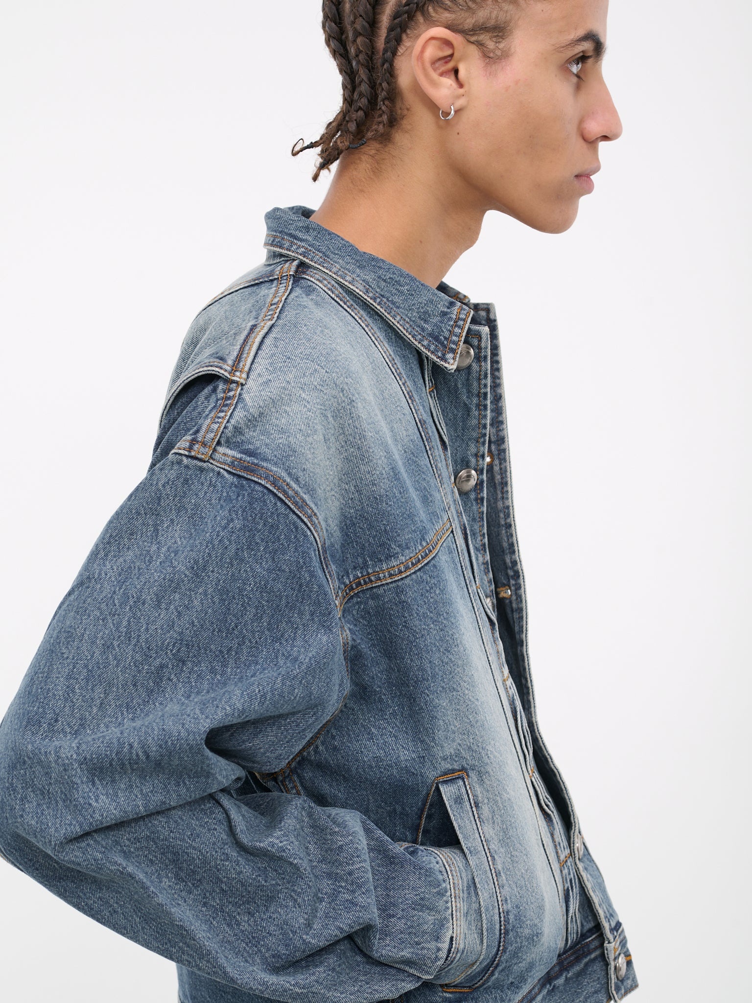 Wave Denim Bomber Jacket - 4