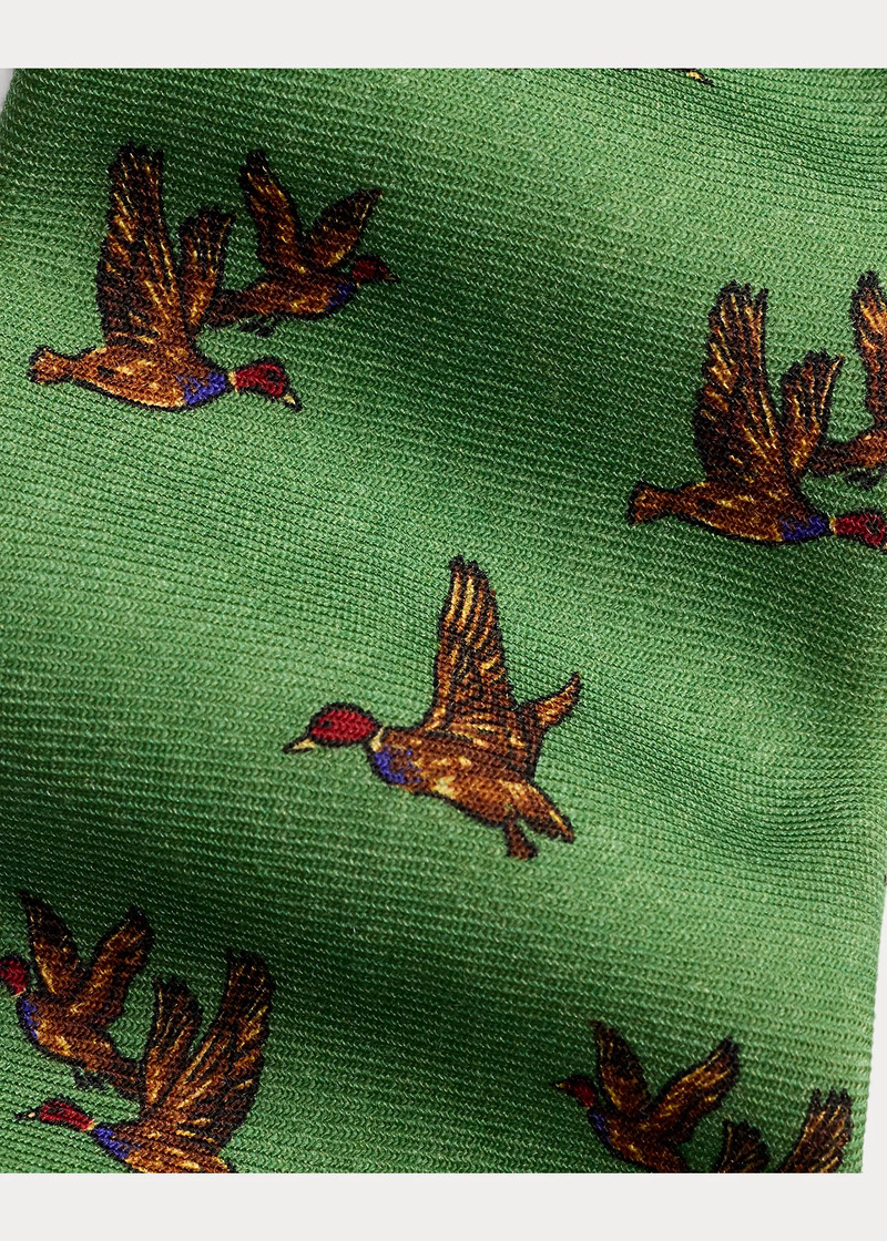 Duck-Print Wool Challis Tie 3