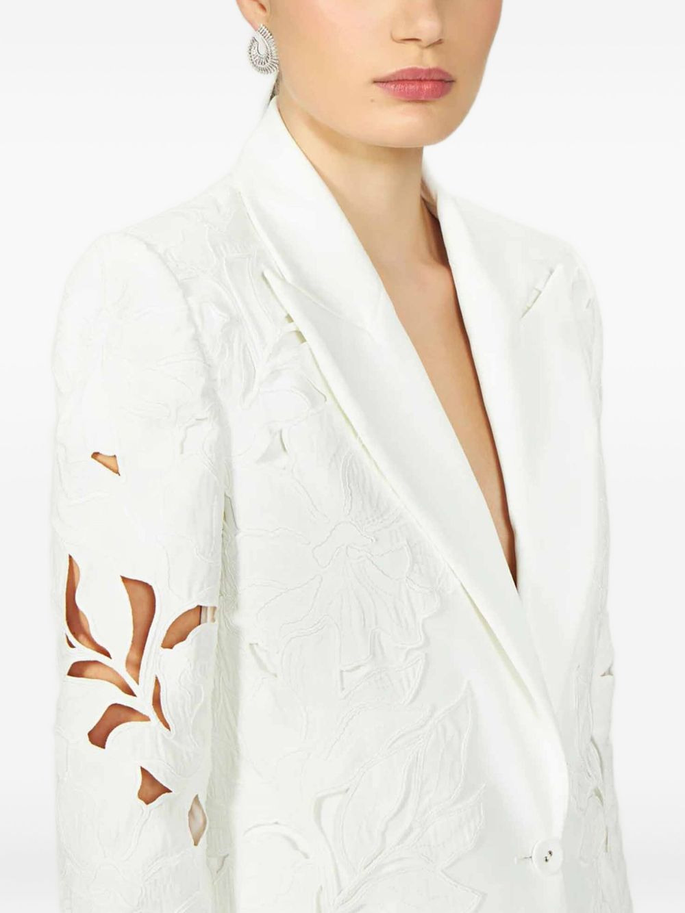 Neff floral-lace cut-out blazer - 4