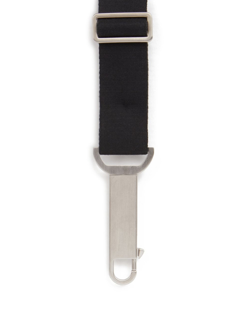 Rick owens black strobe ring belt in cotton webbing 3