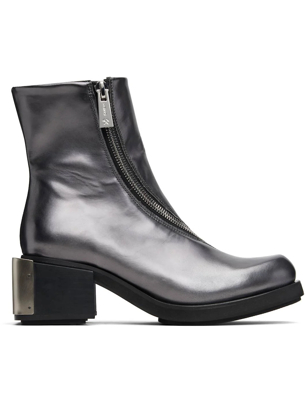 Gray Ergonomic Riding Ankle Boots - 1