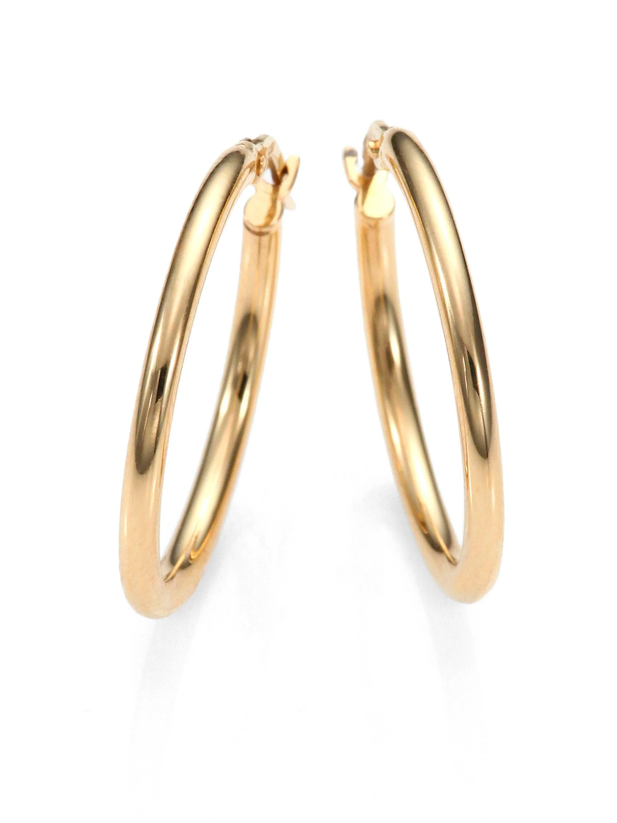 Women's 18K Yellow Gold Hoop Earrings/25MM - Gold - 1