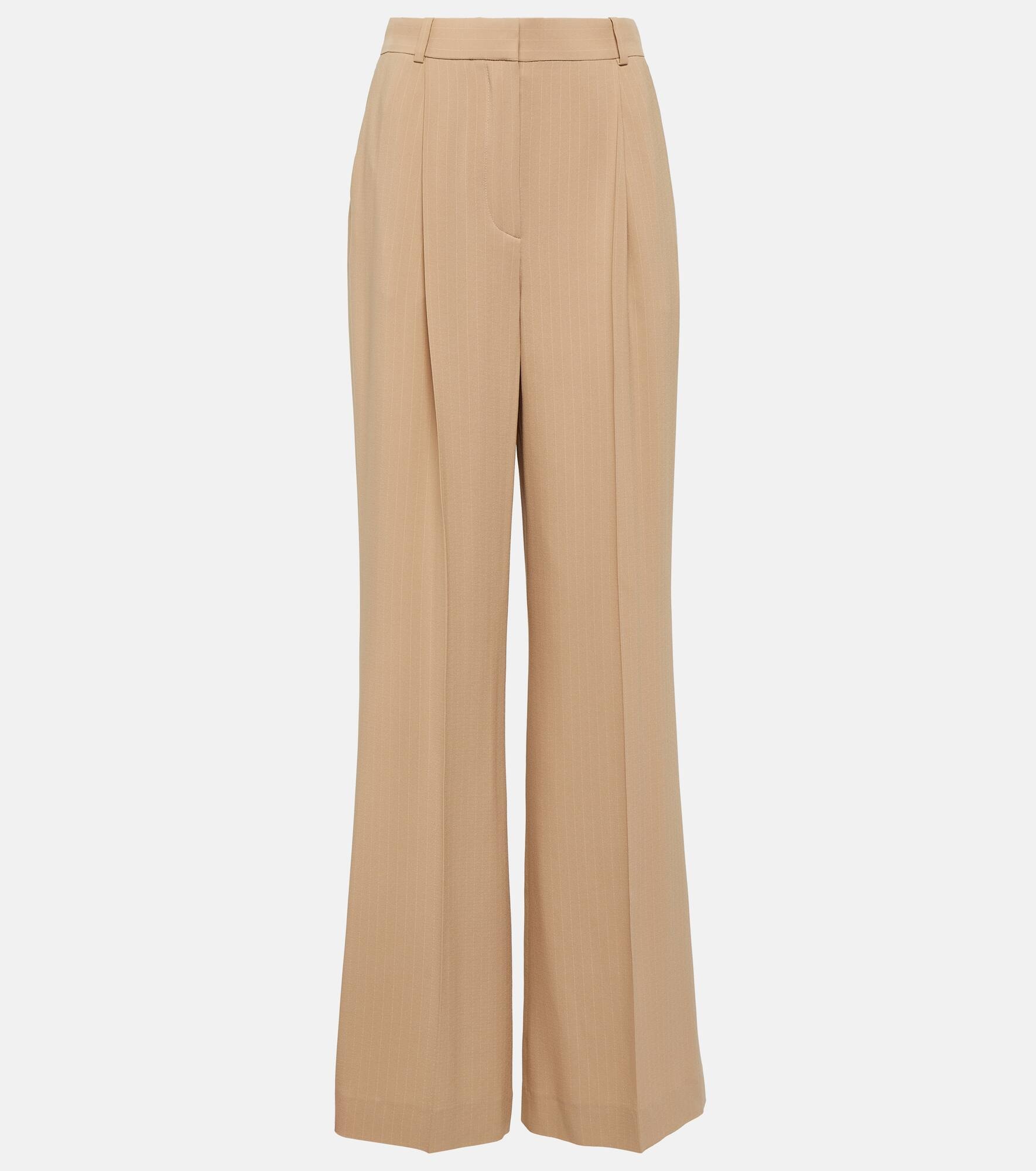 High-rise wide-leg silk-blend pants - 1