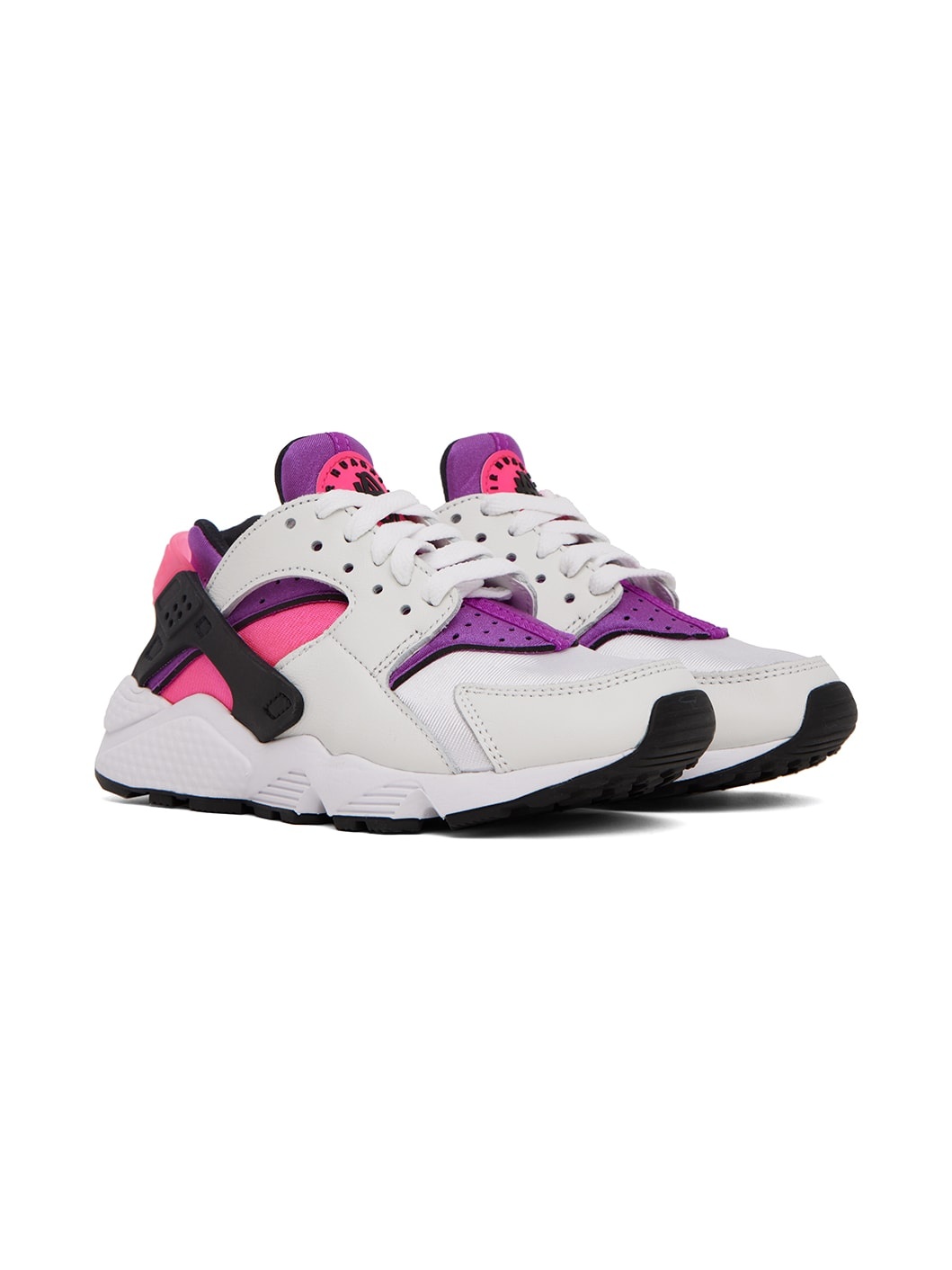 White & Purple Air Huarache Sneakers - 4