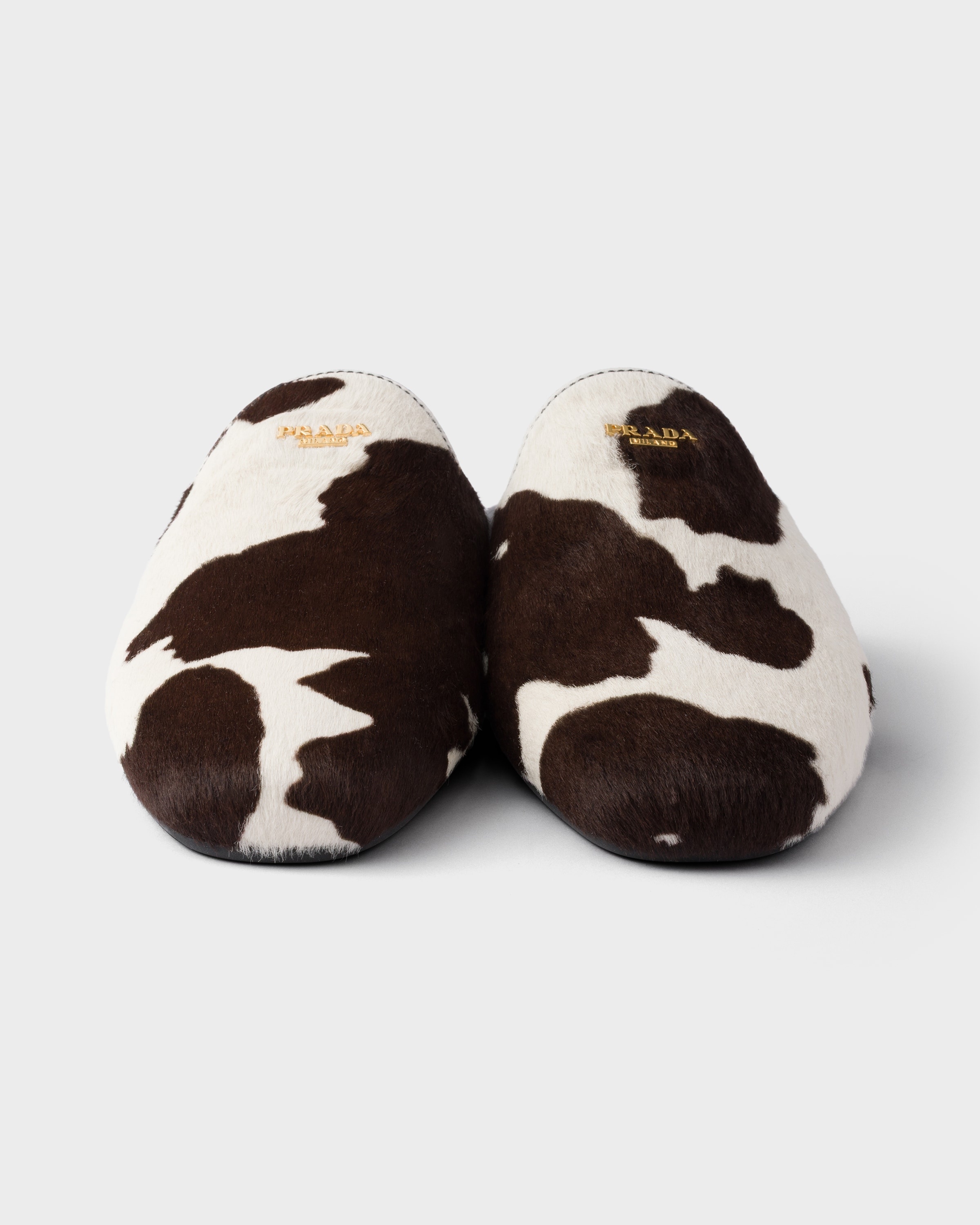 Printed leather mules - 5