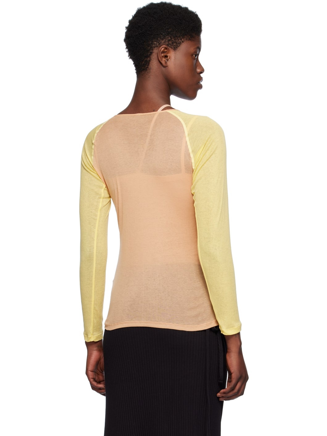 Beige & Yellow Gene Long Sleeve T-Shirt - 3