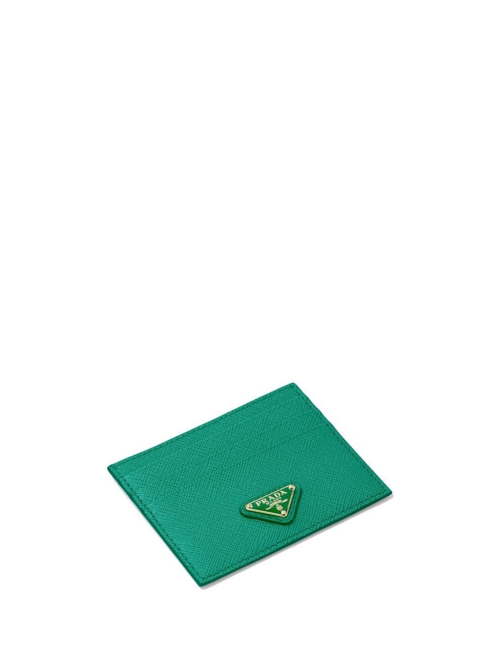 triangle-logo leather cardholder - 3