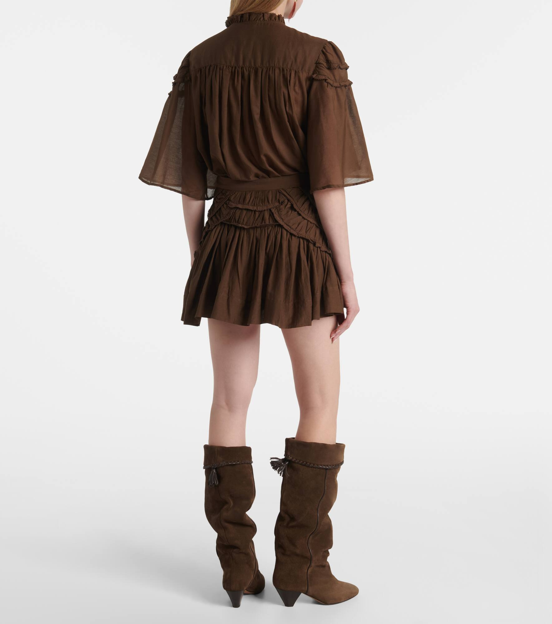 Ceola frilled cotton-blend miniskirt - 3