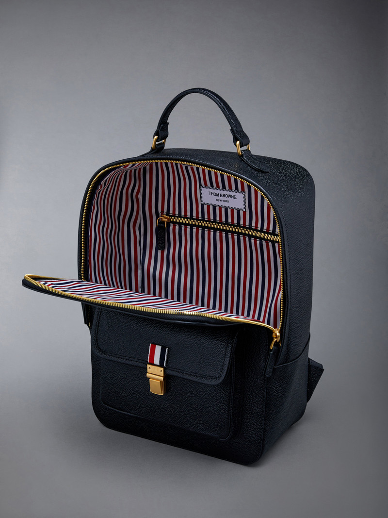 Pebble Grain Leather School Backpack 4