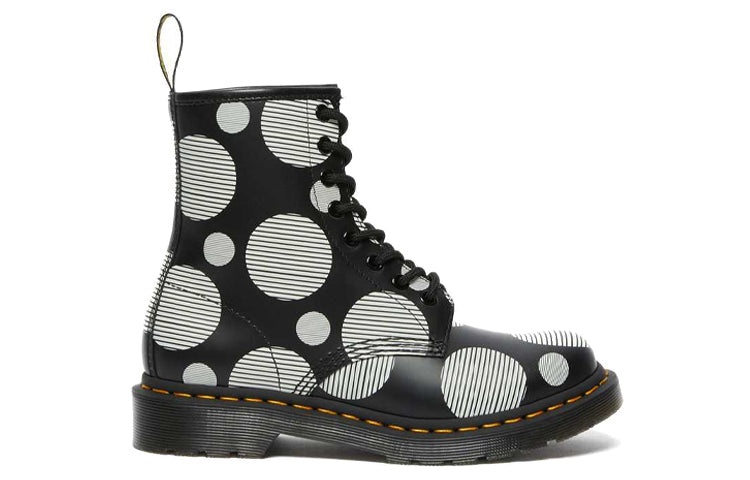 (WMNS) Dr.Martens 1460 Polka Dot Smooth Leather Lace Up Boots 'Black' 26876009 - 2