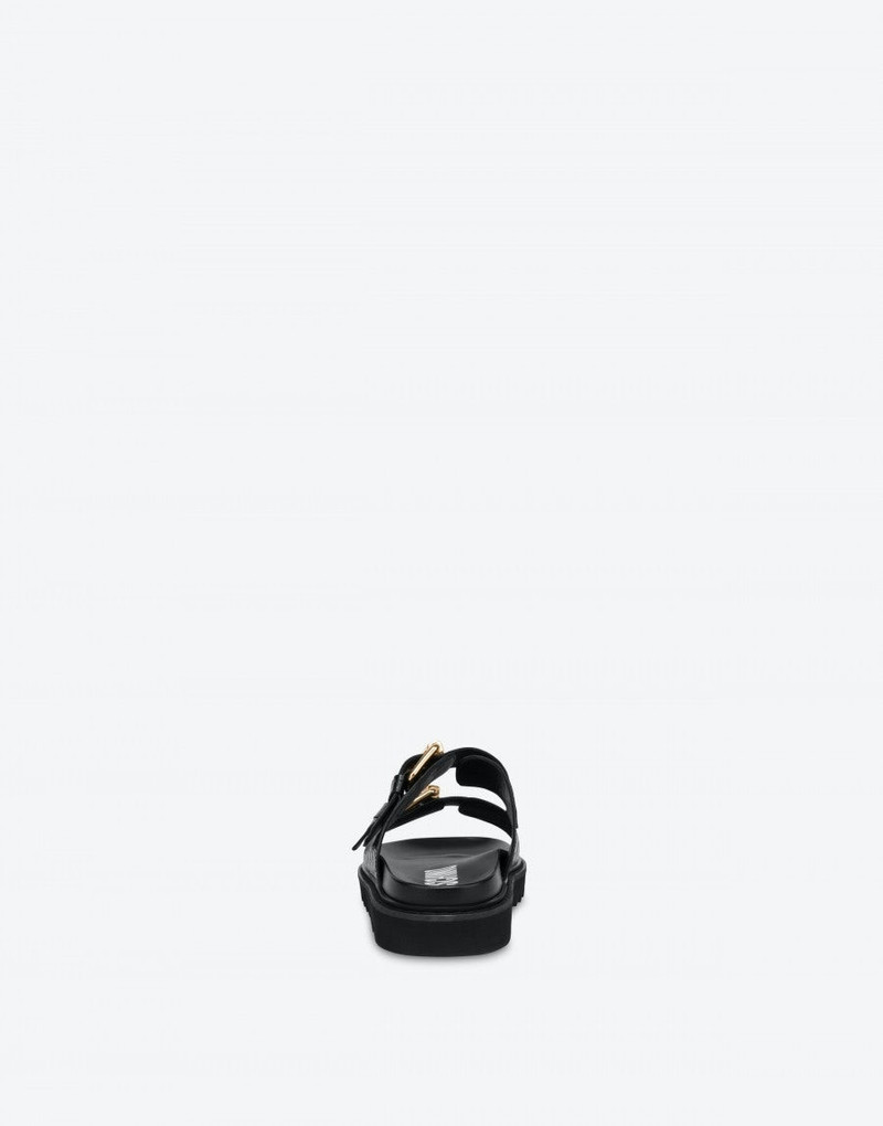 Moschino MOSCHINO BUCKLE CALFSKIN SANDALS outlook