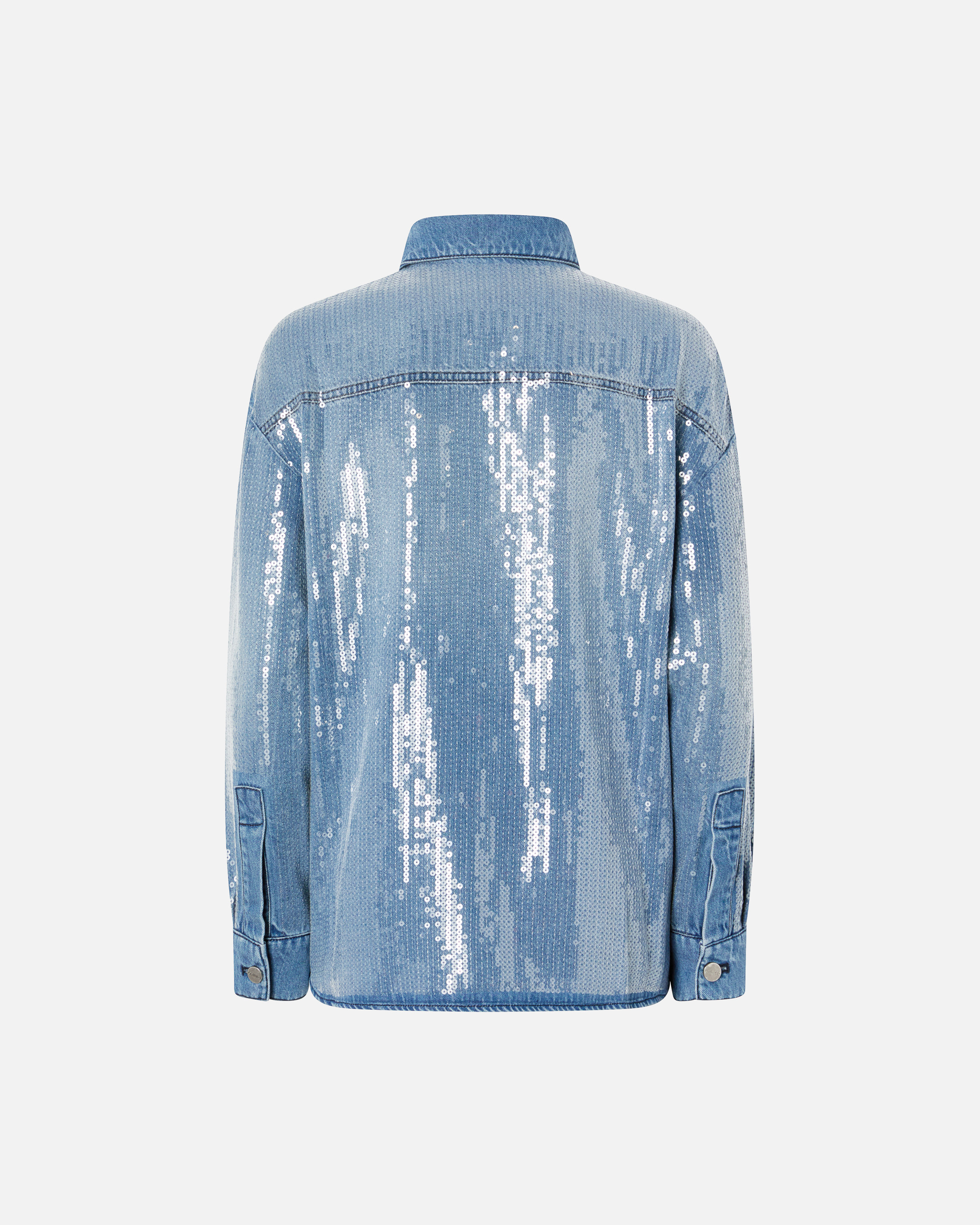 FULLY SEQUINNED DENIM OVERSHIRT - 6
