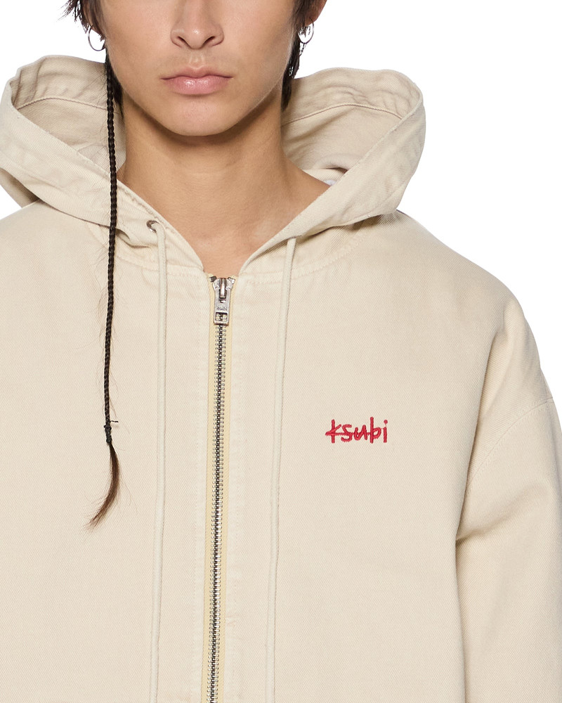 ZIPPED DENIM HOODIE ECRU 3