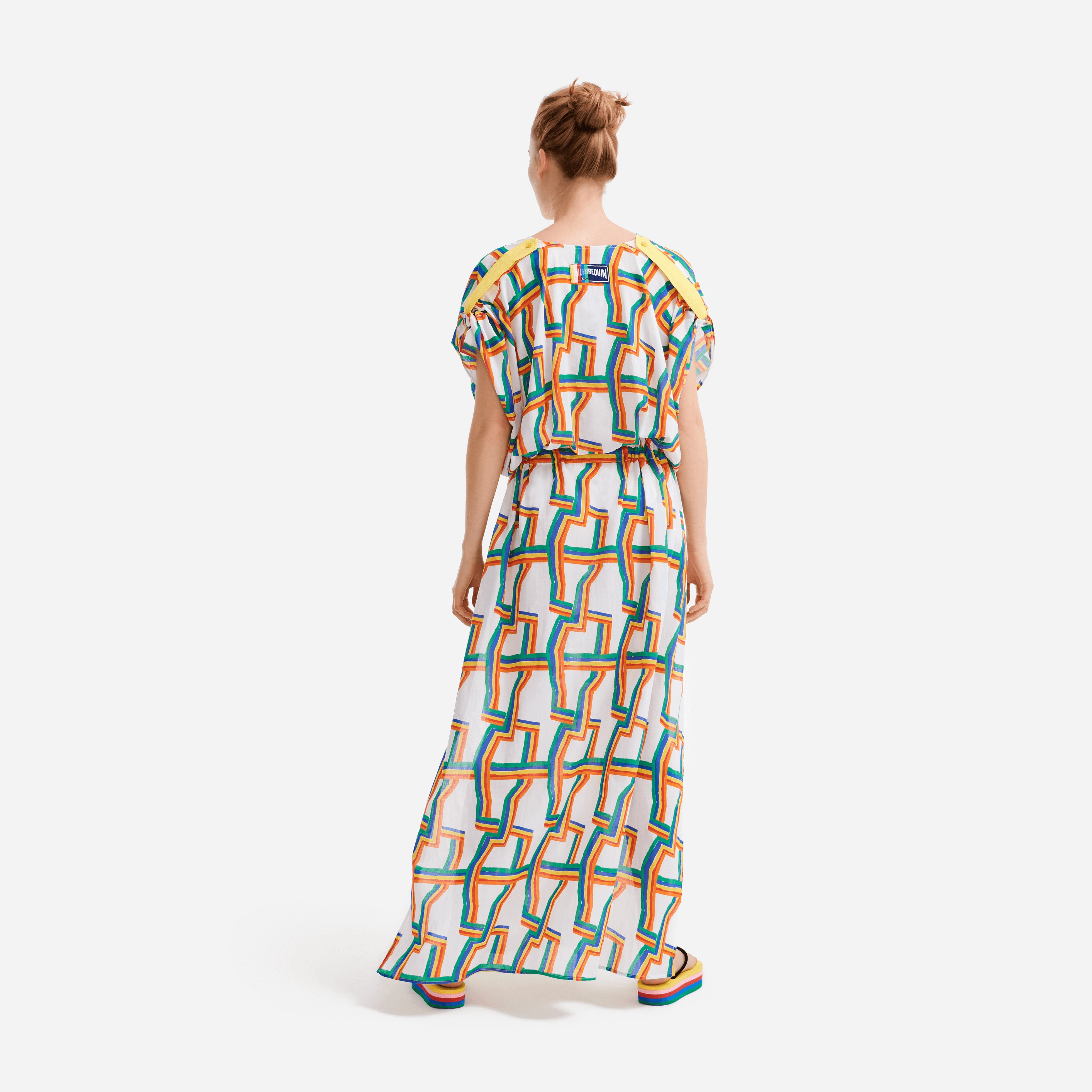 Women long Cover-up in cotton voile Africain - Vilebrequin x JCC+ - Limited Edition - 3