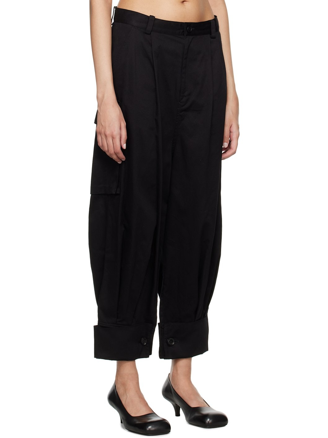 Black Bellows Pocket Trousers - 2