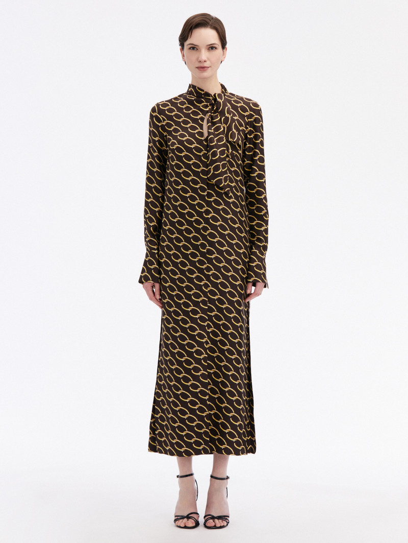 OSCAR CHAIN-LINK SILK TWILL TUNIC 1