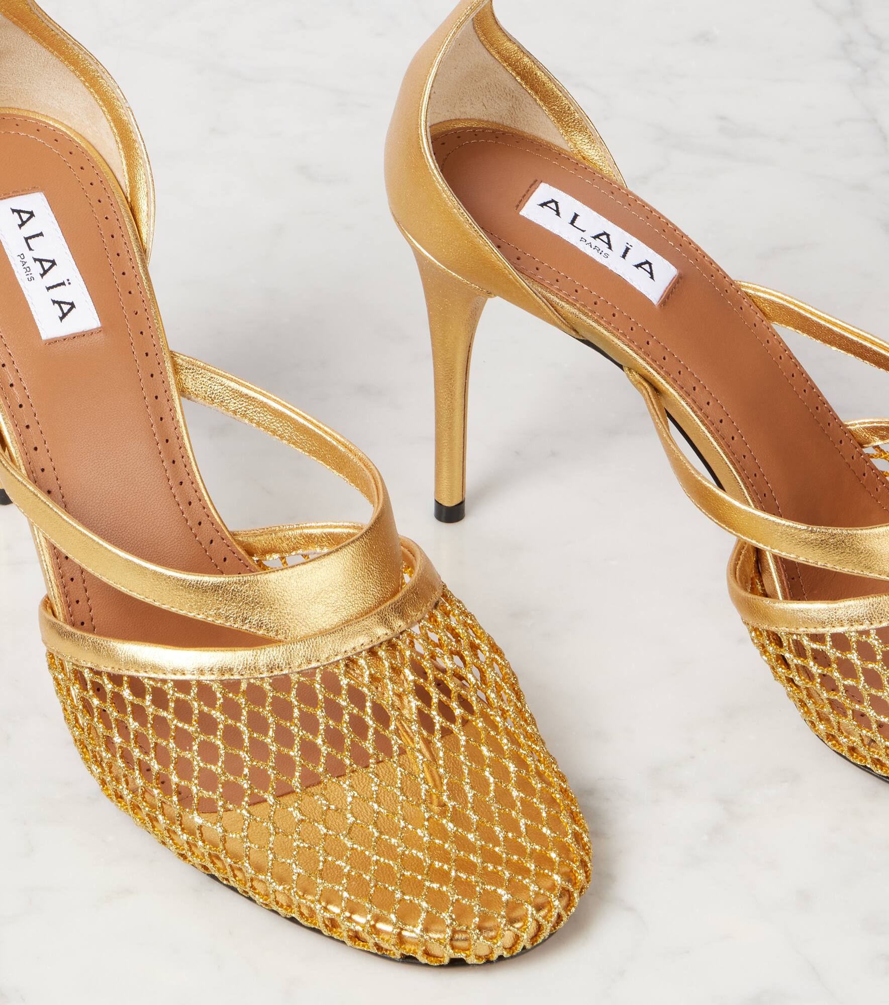 Infradito Fishnet 90 leather pumps - 5
