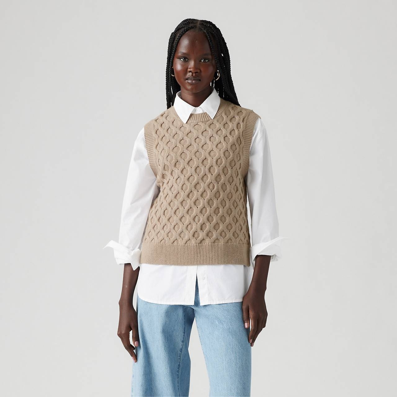 BLUEBELL CABLE SWEATER VEST - 2