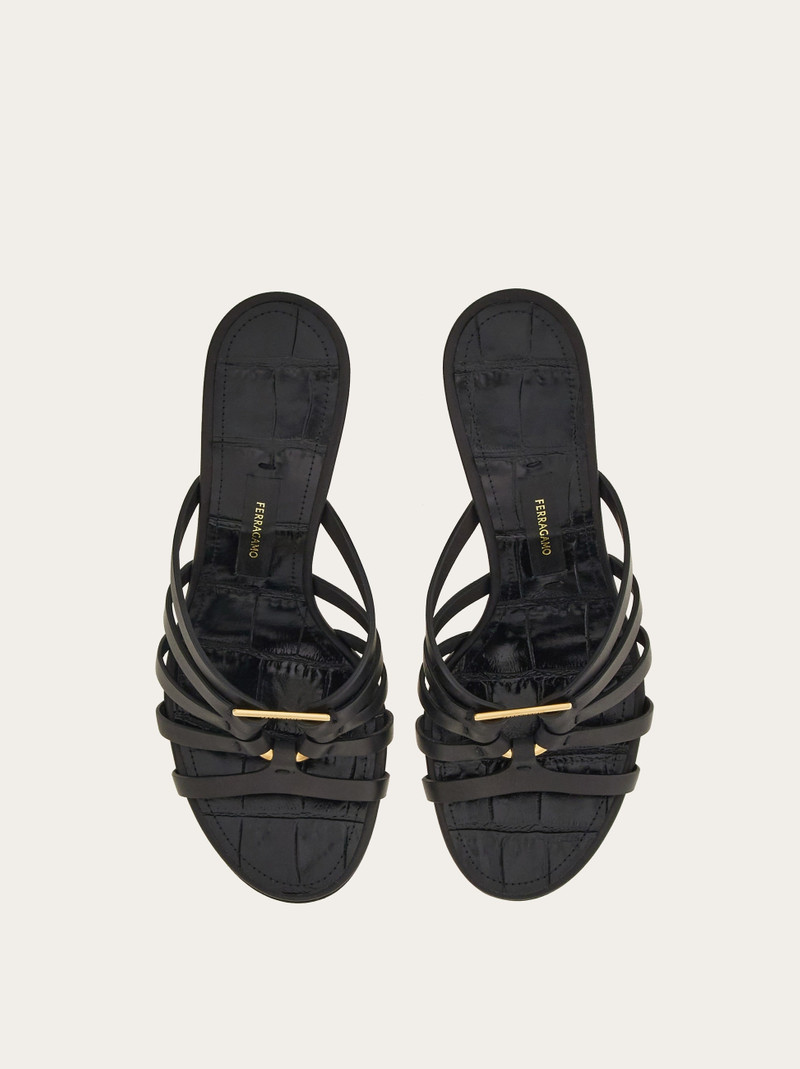 FERRAGAMO Wedge slide with Gancini ornament outlook