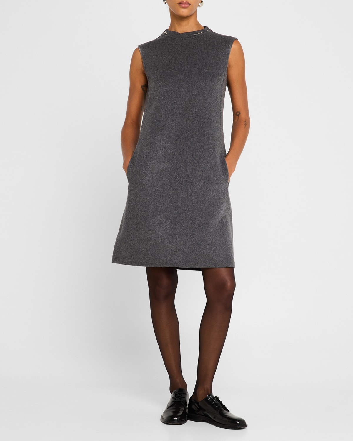 Daria Studded Virgin Wool Dress - 1