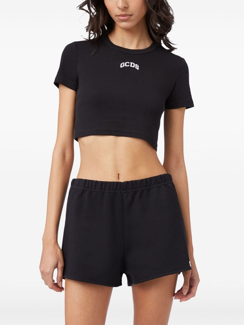 logo-embroidered cropped T-shirt 3