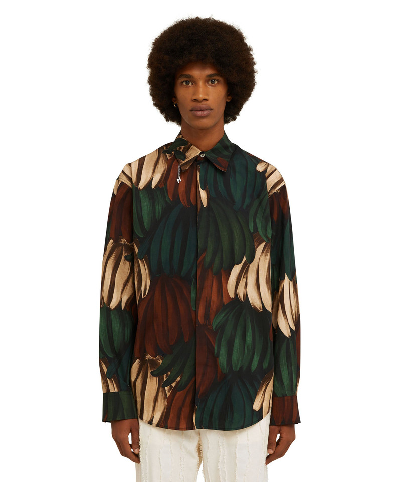 MSGM Poplin cotton shirt with "Bananas" print outlook