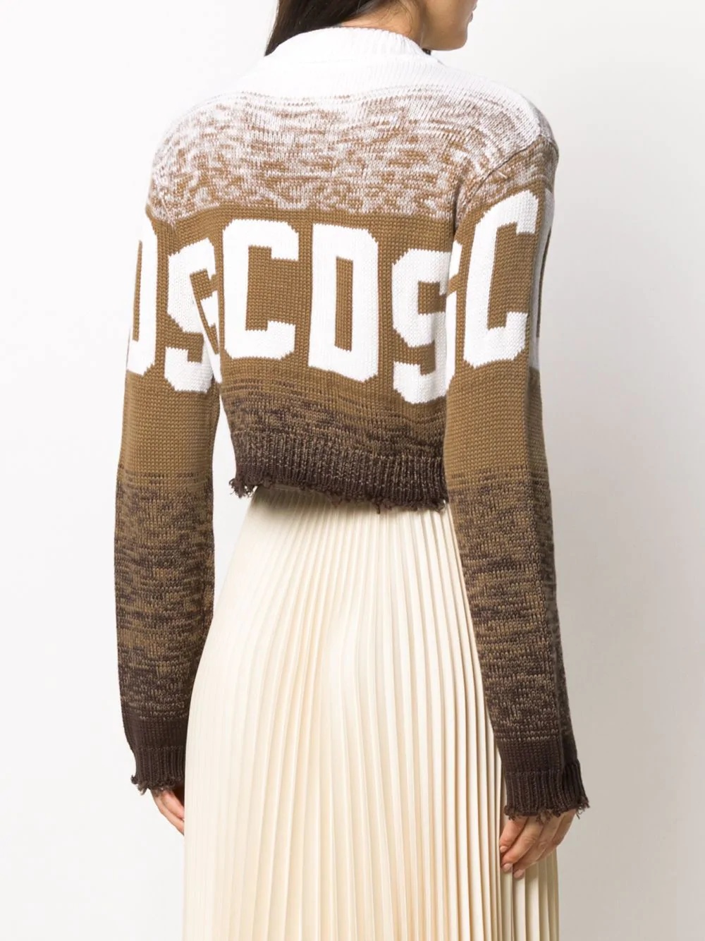 raw-edge cropped logo sweater - 4