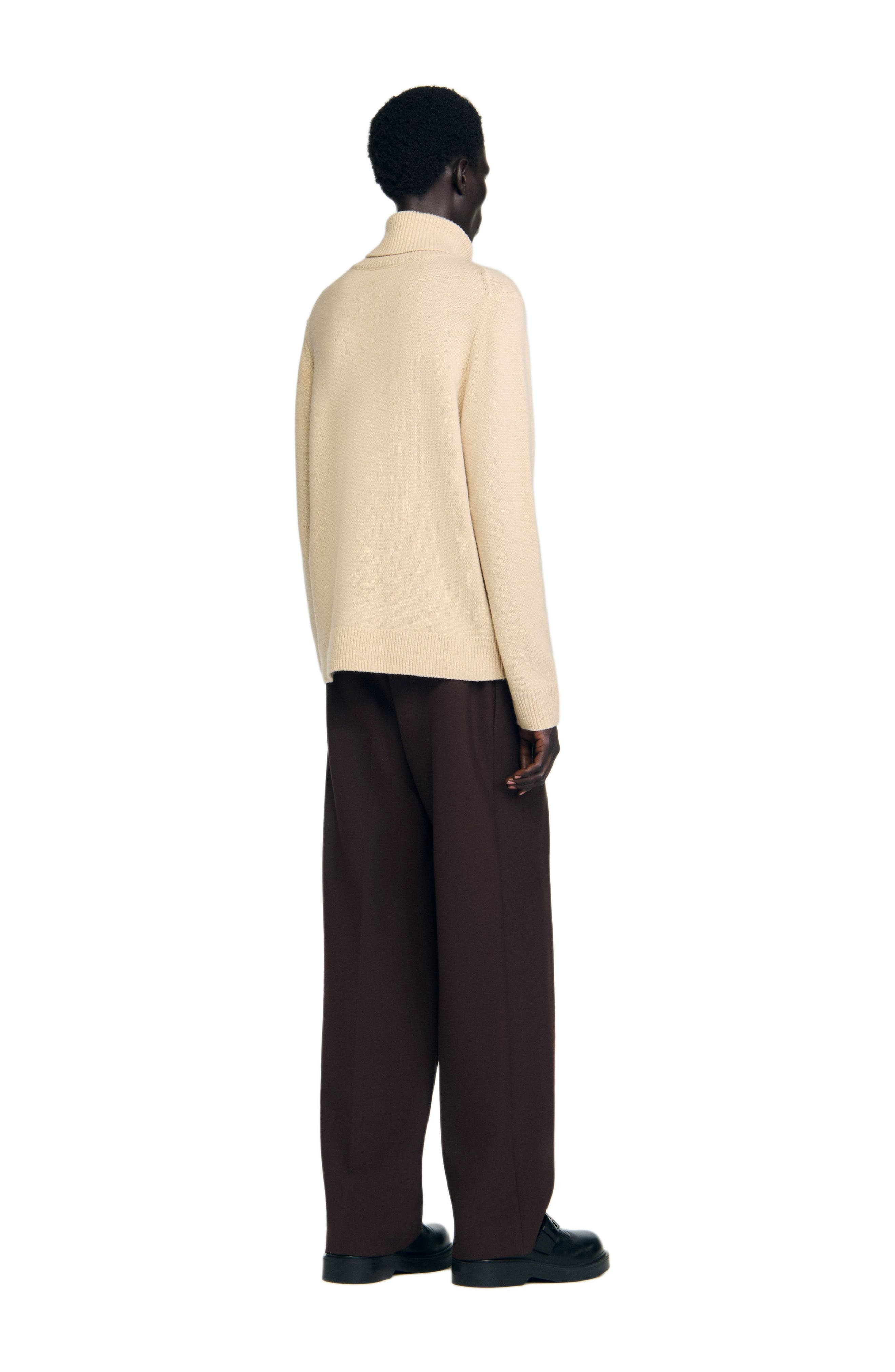 SANDRO Wool and cashmere turtleneck sweater in Beige at Nordstrom - 2