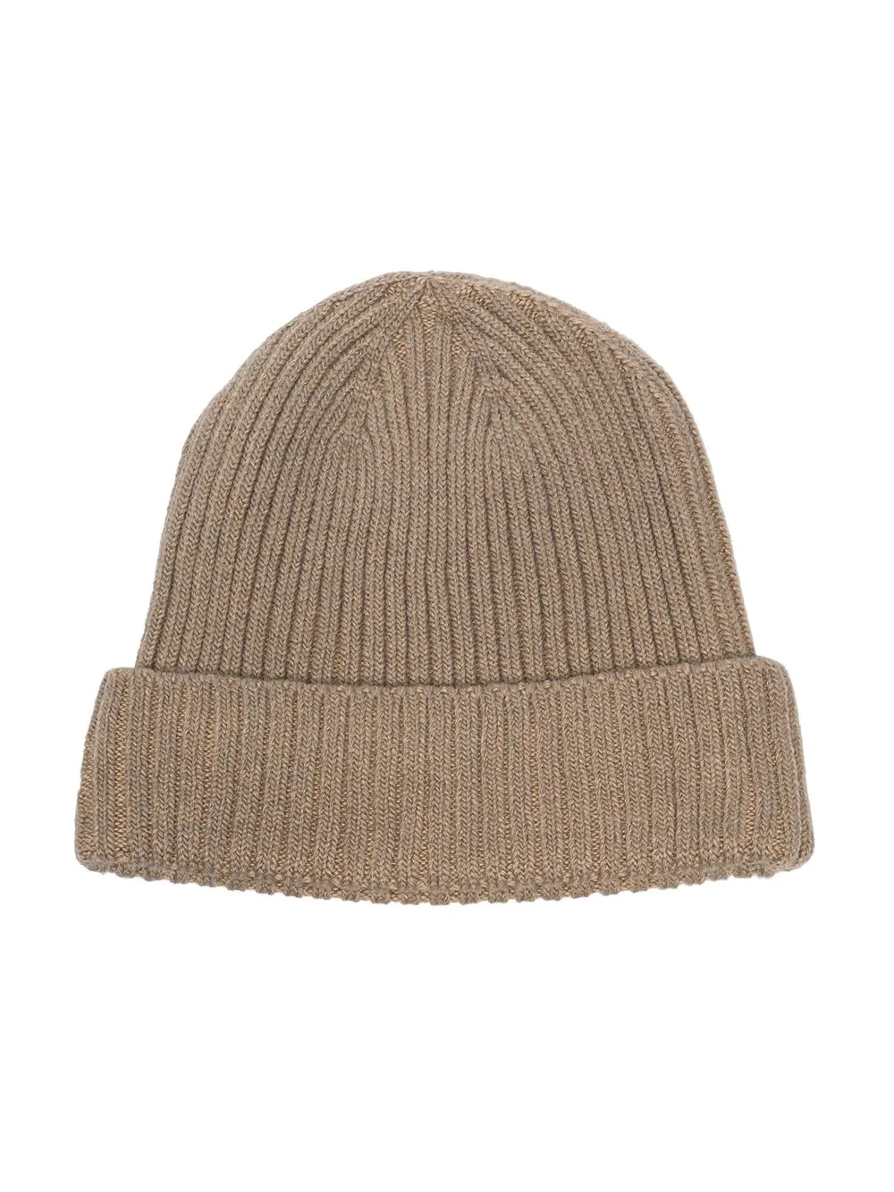 embroidered logo ribbed beanie - 3