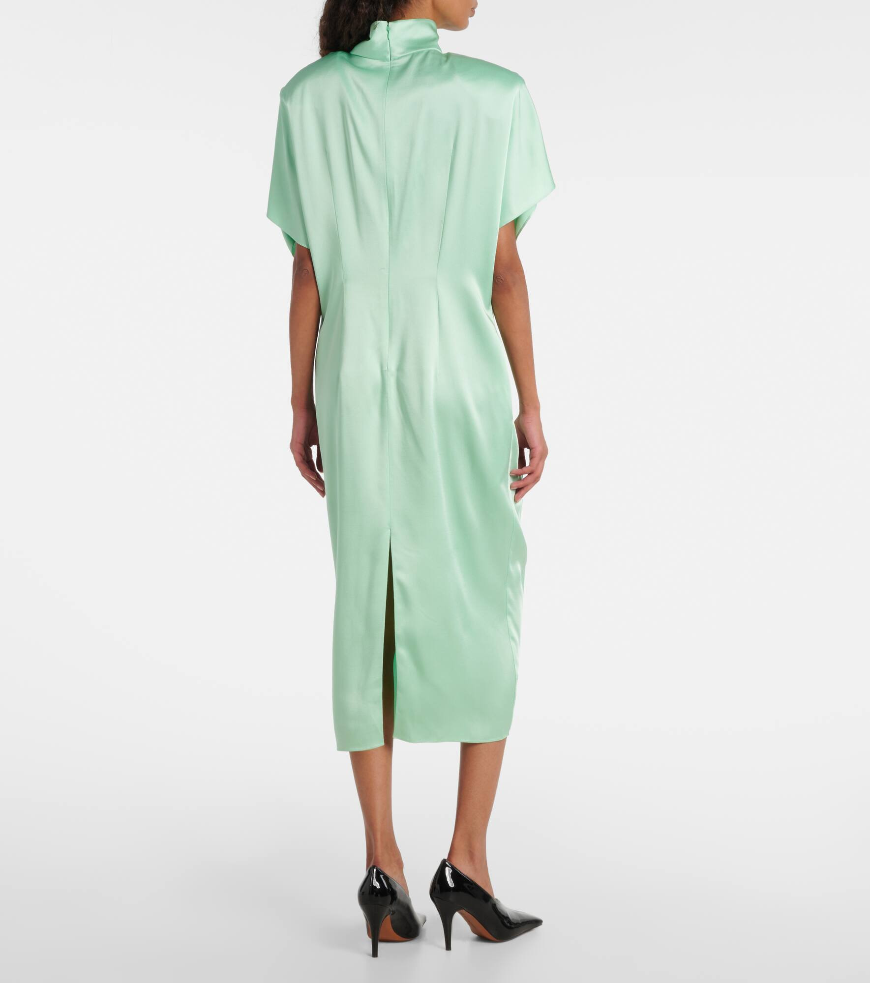 Satin midi dress - 3