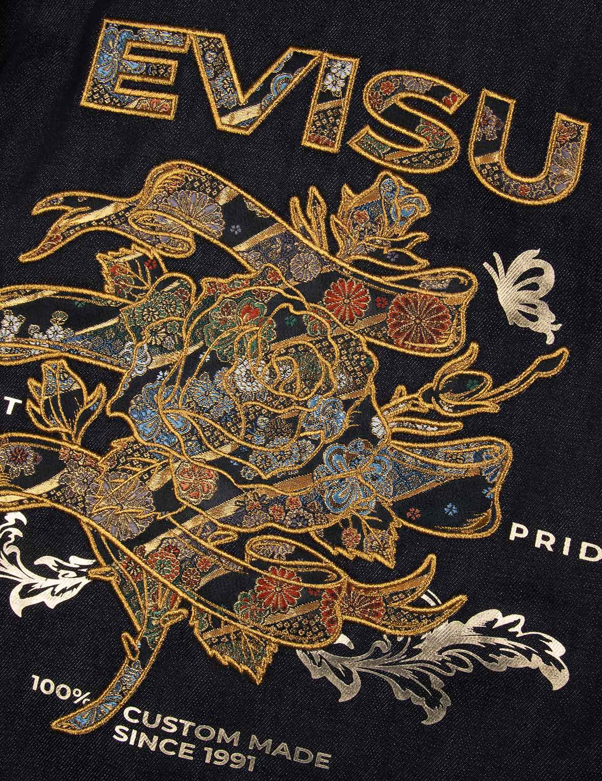 BROCADE ROSE AND LOGO EMBROIDERY REGULAR FIT DENIM JACKET - 12