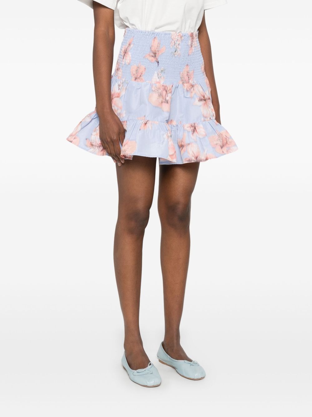 floral-print mini skirt - 3
