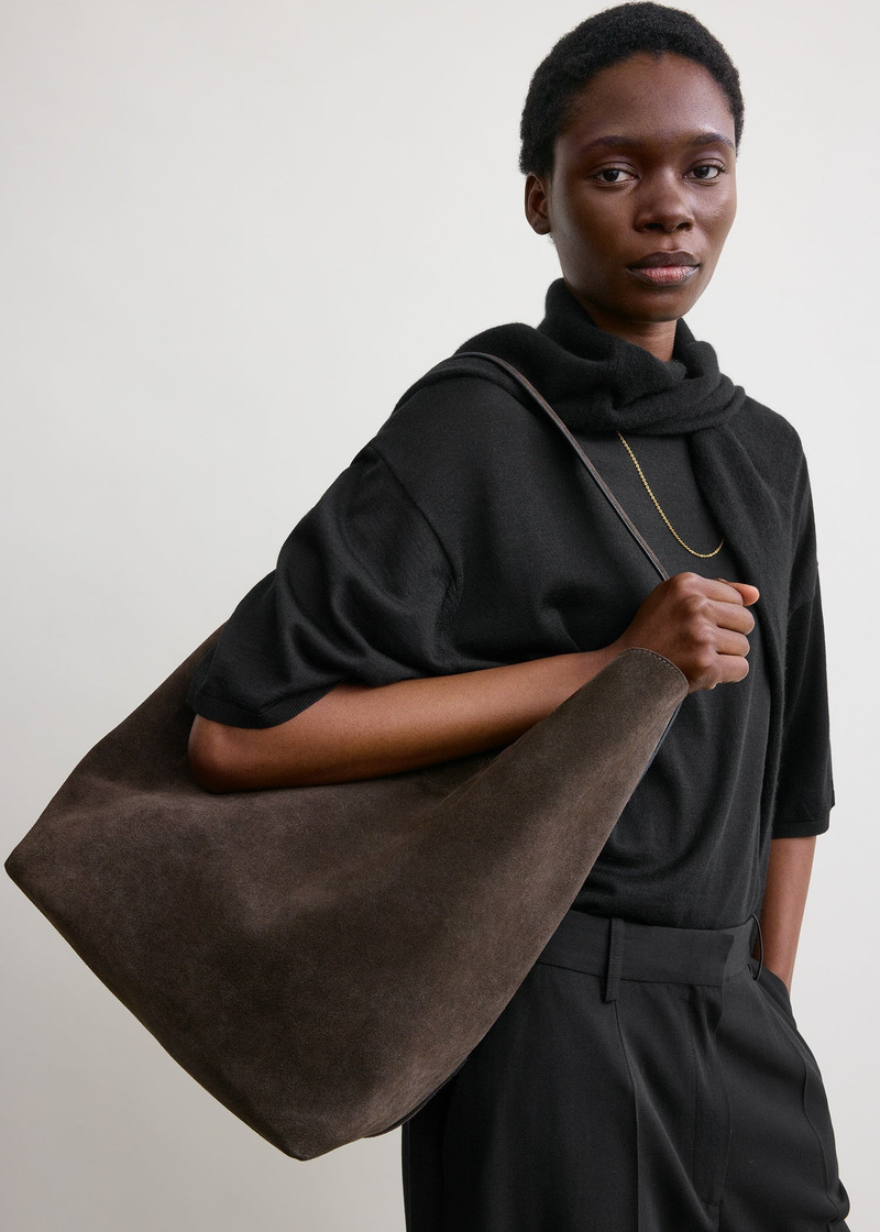 TOTEME Belted suede tote brown outlook