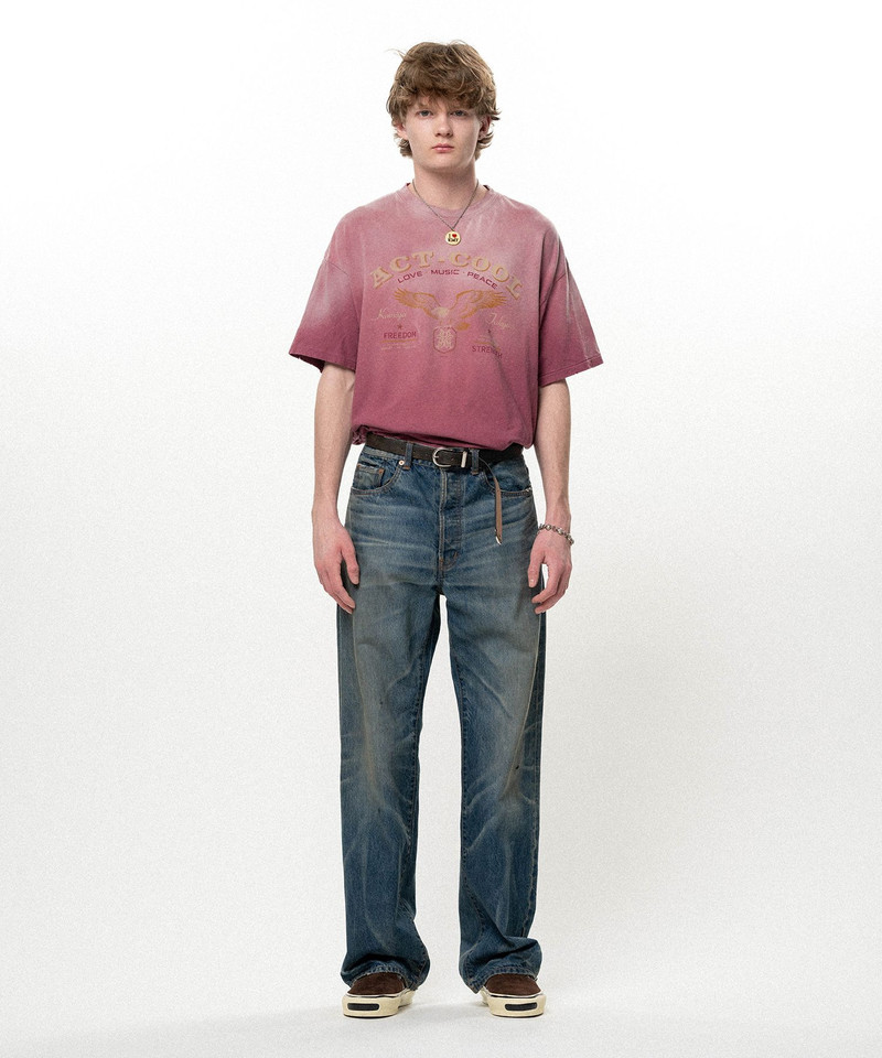 Distressed Straight Denim Pants 9