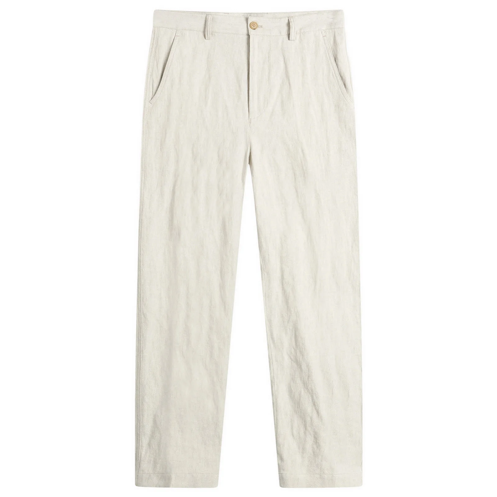 Dries Van Noten Herringbone Cotton Linen Trouser - 1