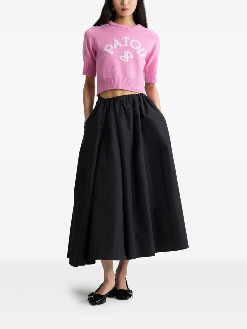 PATOU logo-intarsia ribbon-detailed sweater outlook