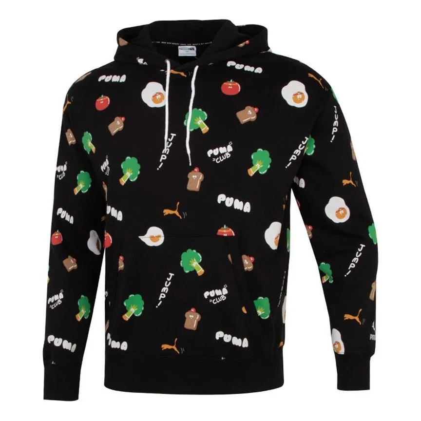 PUMA Sports Breathable Cartoon Printing Running Breathable Casual Pullover Black 533200-01 - 1