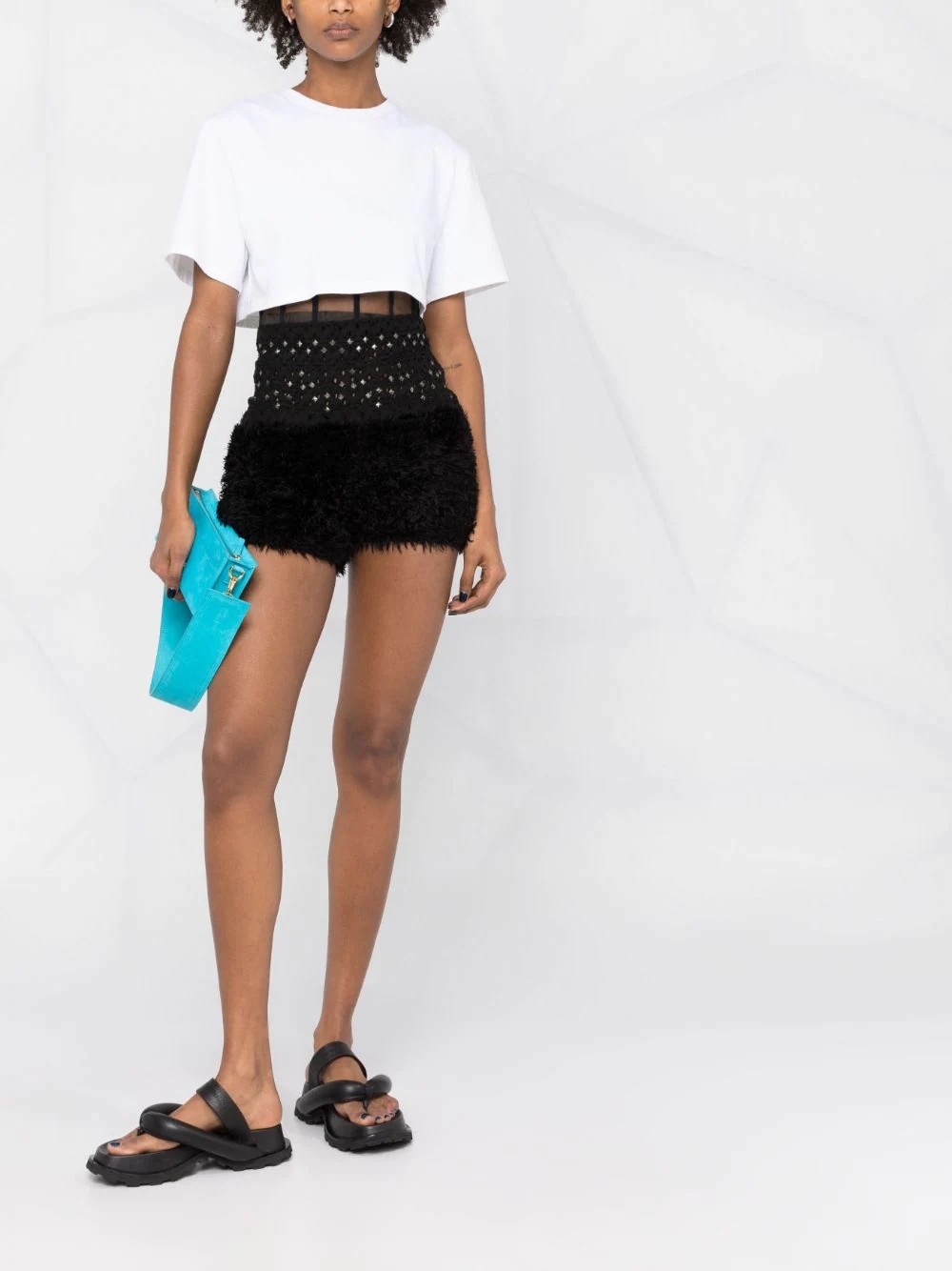 broderie-anglaise studded shorts - 2