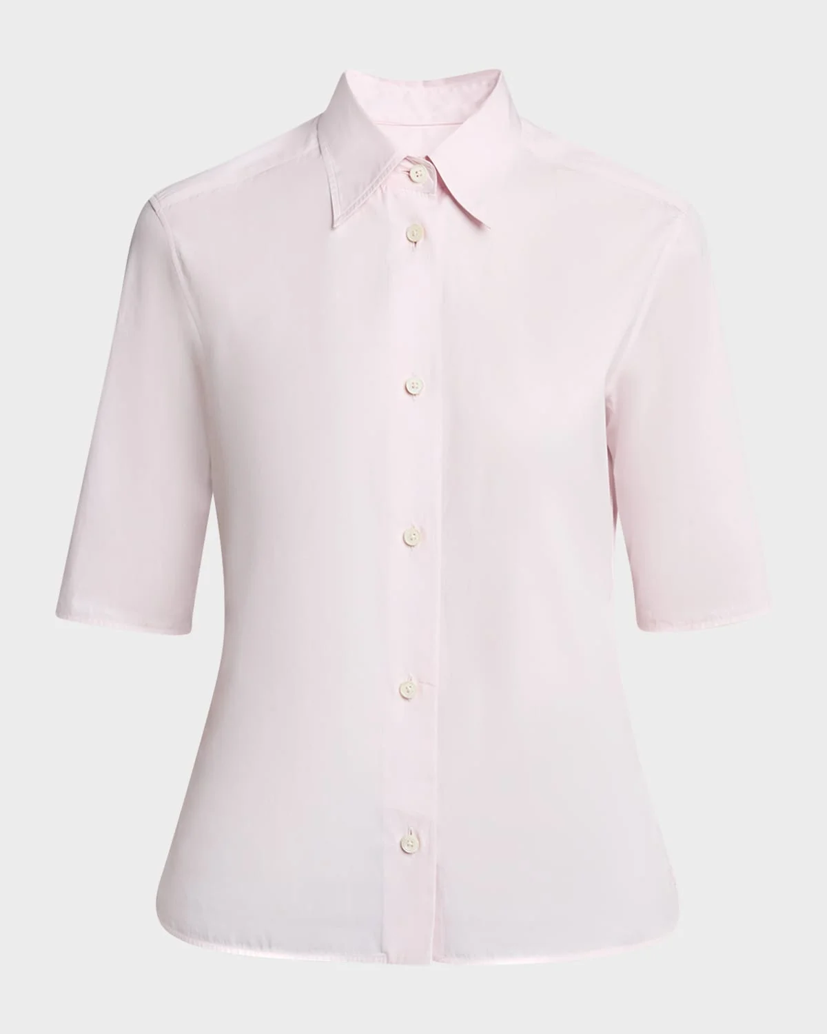 Elbow-Sleeve Slim Button-Down Shirt - 1