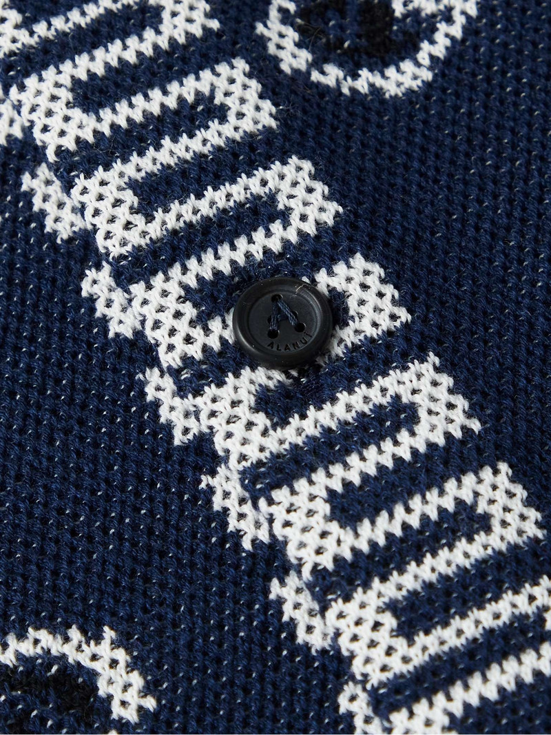 Camp-Collar Bandana-Jacquard Cotton Shirt 3