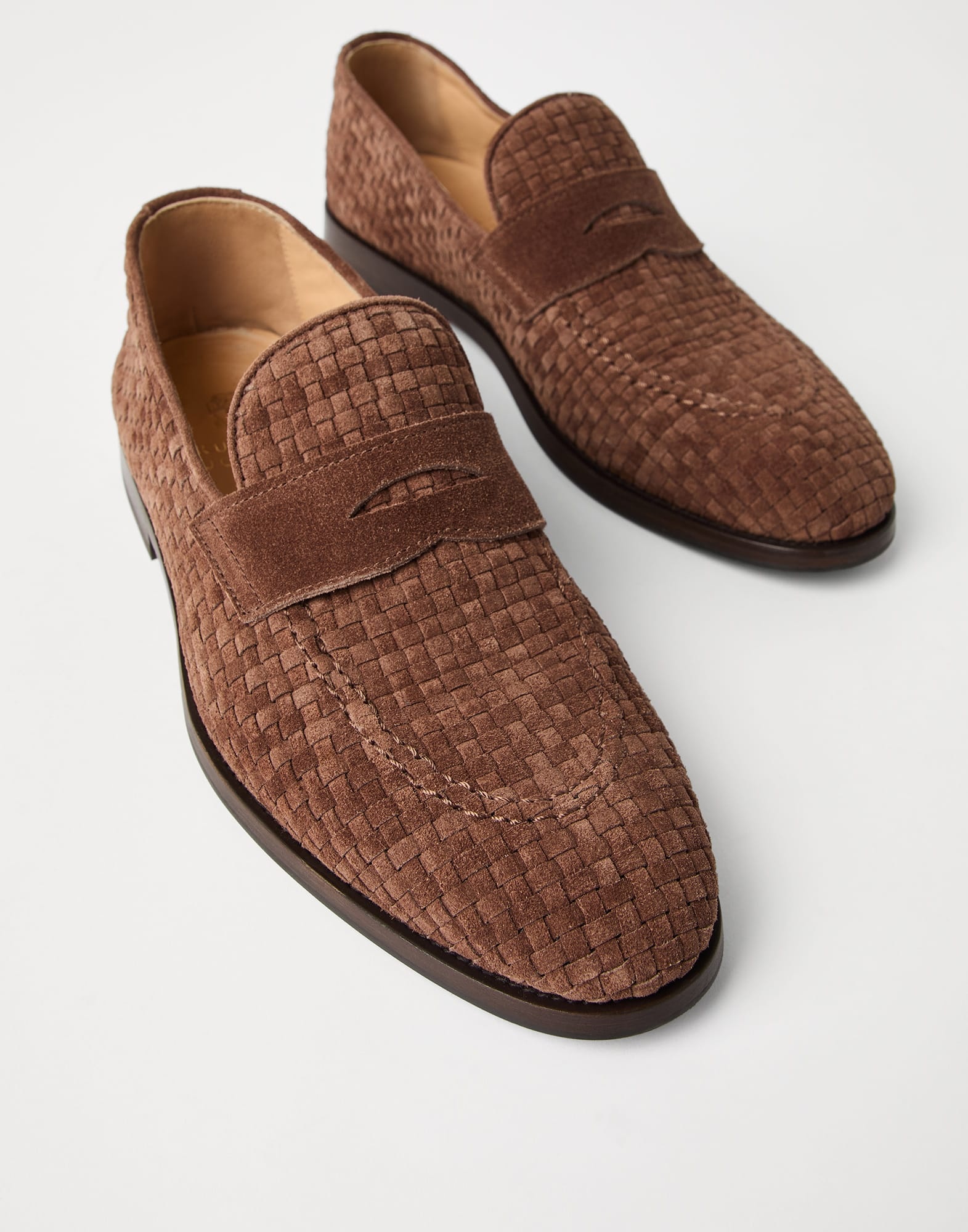 【関税＆送料込み】Brunello Cucinelli Braided Loafer Brunello Cucinelli Braided suede penny loafers | REVERSIBLE