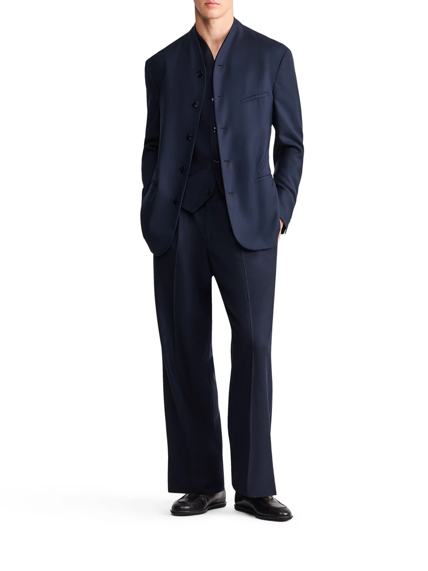 OVERSIZED TROUSERS IN FLUENT VIRGIN WOOL WITH PENCES - 1