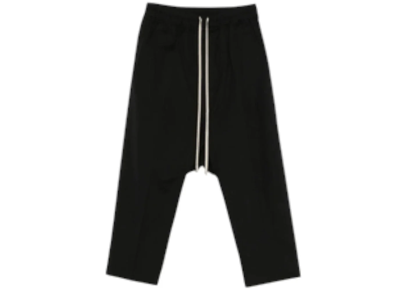 Rick Owens Drawstring Cropped Trousers Black - 1