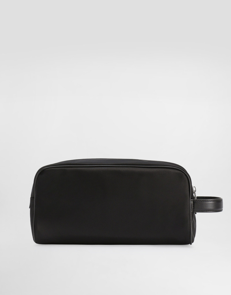 Grainy calfskin and nylon toiletry bag 3