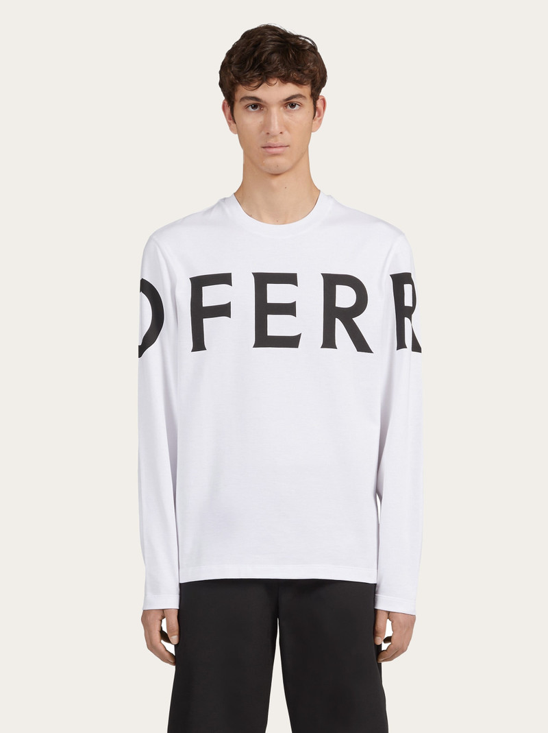 FERRAGAMO Long sleeved t-shirt with graphic logo outlook