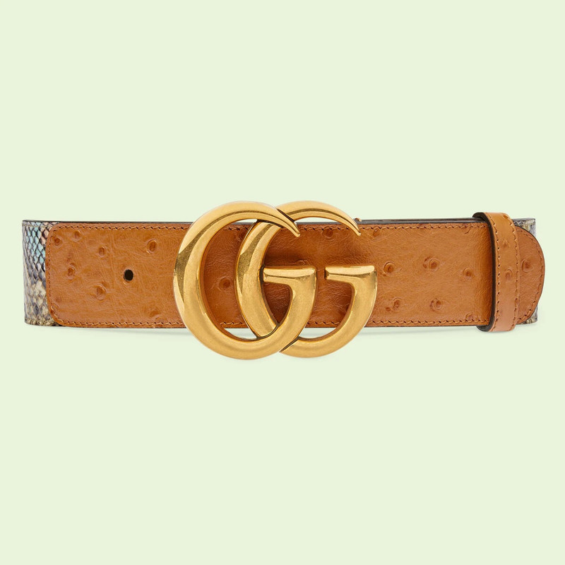 GG Marmont ostrich wide belt 1