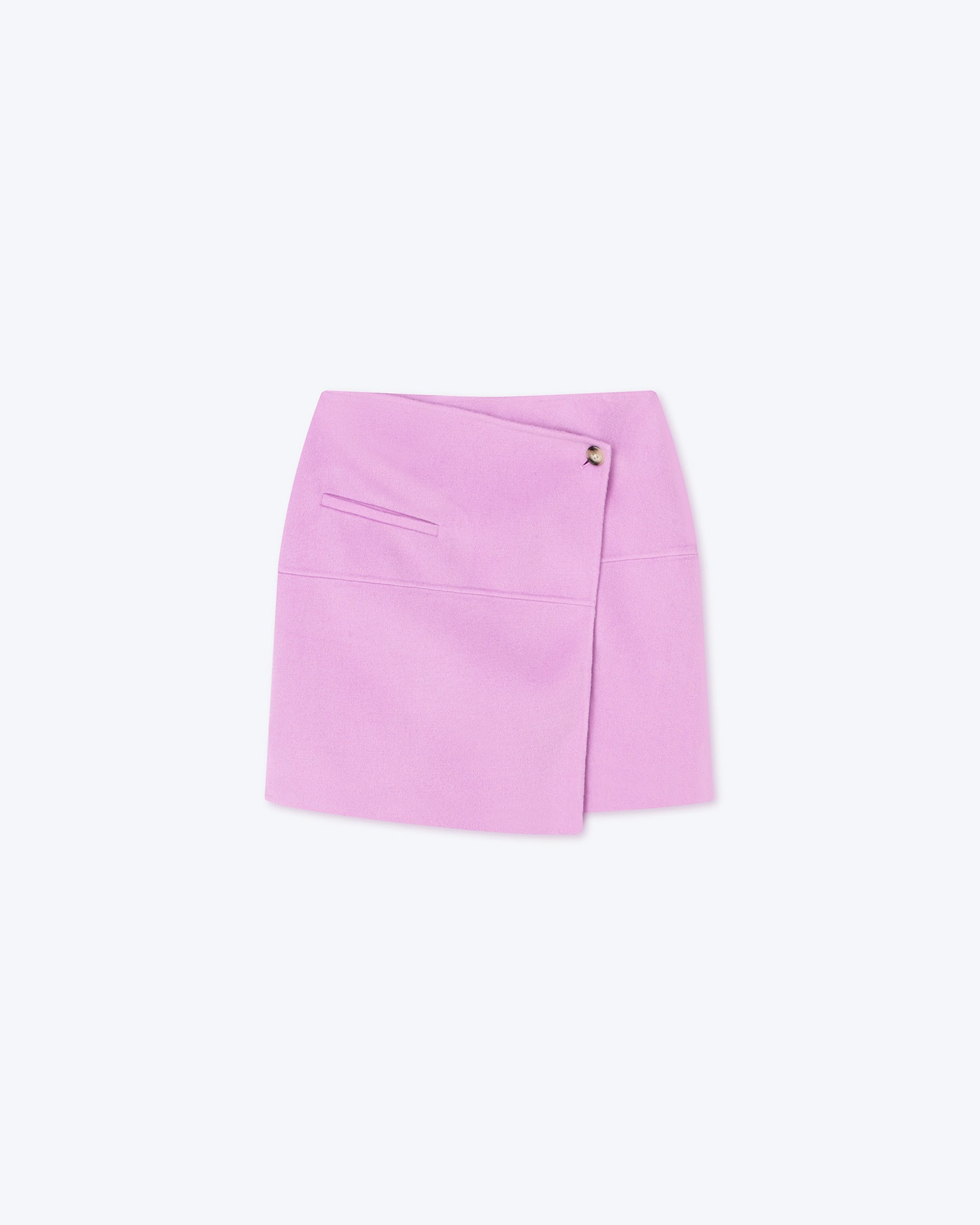 KYLA - Double wool wrap mini skirt - Pink - 1