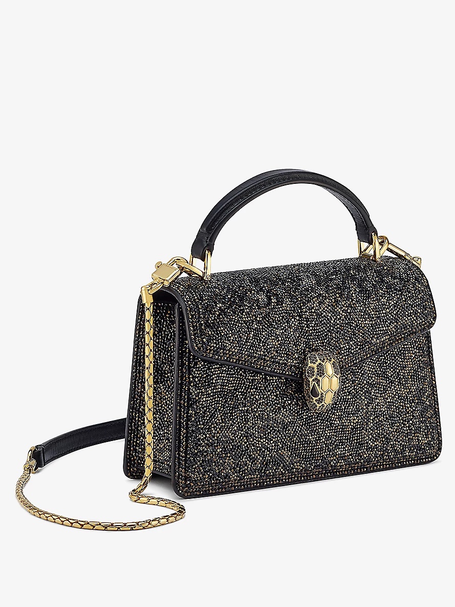 Serpenti Forever suede top-handle bag - 5